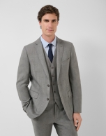 Traje half canvas slim fit cuadros tonos grises