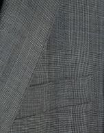 Half canvas slim fit suit in grey check