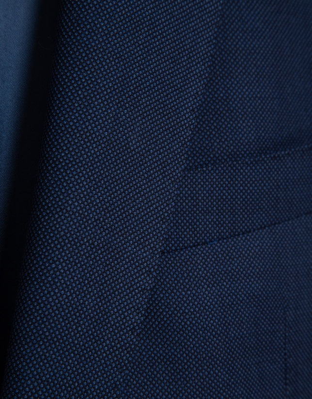 Traje half canvas slim fit ojo de perdiz azul