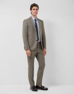 Traje half canvas slim fit lana vis&oacute;n