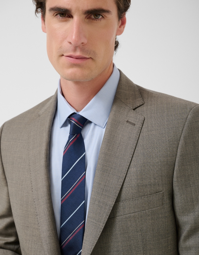 Traje half canvas slim fit lana vis&oacute;n