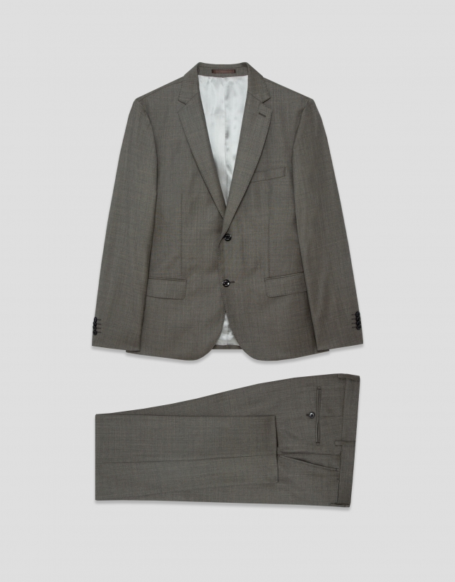 Traje half canvas slim fit lana vis&oacute;n