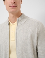 Light grey melange zip-up jacket