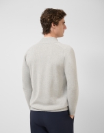 Light grey melange zip-up jacket