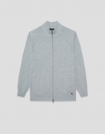 Light grey melange zip-up jacket