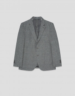 Comfortable grey cotton blend knit jacket