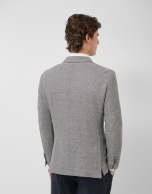 Comfortable grey cotton blend knit jacket