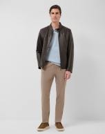 Brown nappa leather jacket