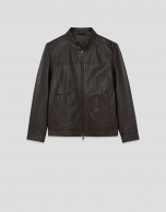 Brown nappa leather jacket