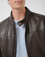 Brown nappa leather jacket
