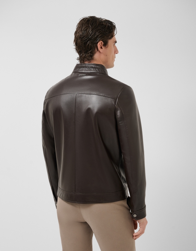 Brown nappa leather jacket
