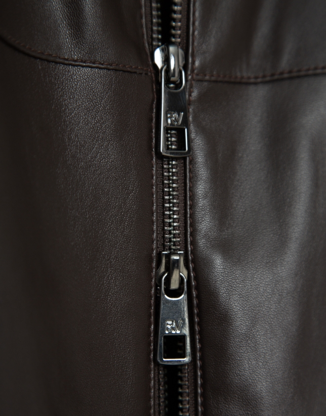 Brown nappa leather jacket