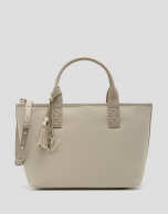 Bolso de mano Dafne Midi piel beige