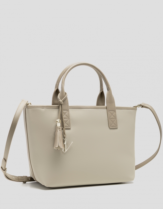 Dafne Midi beige nylon handbag