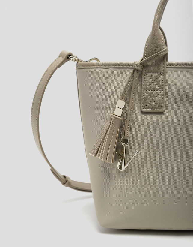 Bolso de mano Dafne Midi piel beige