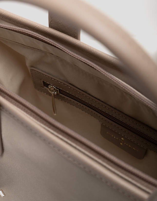 Dafne Midi beige leather handbag