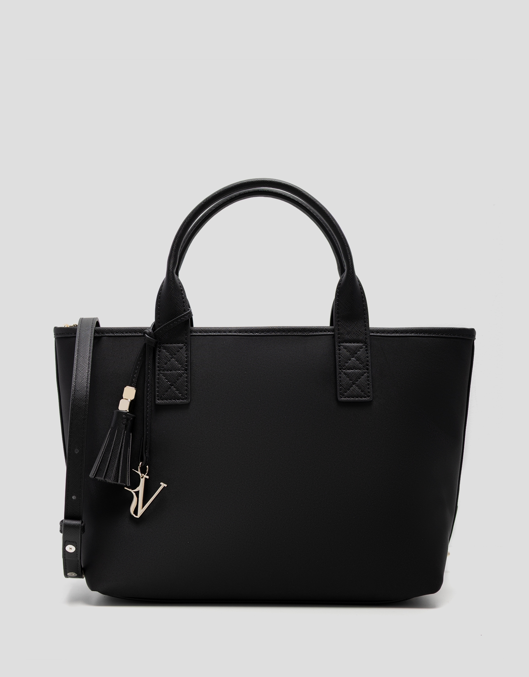 Dafne Midi black leather handbag