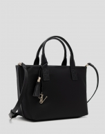 Dafne Midi black nylon handbag