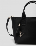 Dafne Midi black nylon handbag