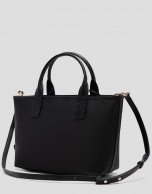 Dafne Midi black leather handbag
