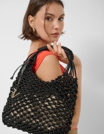 Bolso Alison piel anudada negra
